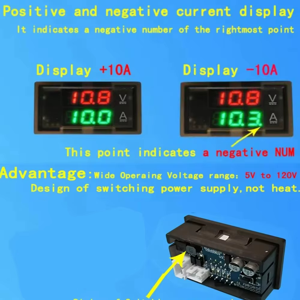 100A 400A Digitale Hall Ampèremeter Voltmeter Batterij Ontlader