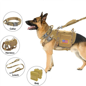 Hondenhalsband op maat met bungee-riemset, tactisch hondenvesttuig, anti-trek hondenharnas, reistassen voor huisdieren - Product Image 2