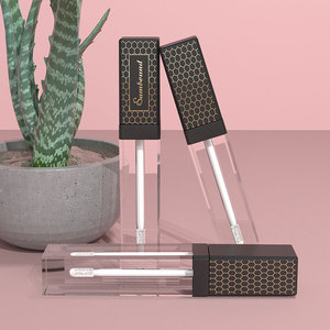 Tubos de brillo de labios transparentes cuadrados de etiqueta privada personalizada Tubo cosmético de aceite de labios vacío único Embalaje Lápiz labial de género de plástico - Product Image 4