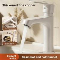 Robinet en laiton massif pour lavabo, eau chaude et froide, pour salle de bain domestique, avec raccords en laiton