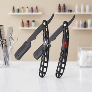 Maquinilla de Afeitar Profesional de Alta Calidad, Reutilizable, de Una Sola Cuchilla, de Acero Inoxidable, con Mango de Plástico, para Afeitar la Cara y el Cuerpo de Hombres, para Uso en Barberías - Product Image 1