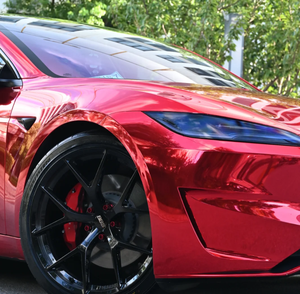 Film de protection de voiture rouge électro-plaqué de qualité supérieure, vinyle PET brillant. Amovible, compatible avec la peinture et homologué pour la circulation routière pour l'<span class=keywords><strong>immatriculation</strong></span> des véhicules - Product Image 3