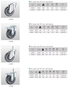 Ruedas Giratorias de Alta Resistencia con Rodamientos de Bolas y Freno Giratorio para Equipos Industriales, Cubo Duradero de PU+PP - Product Image 6