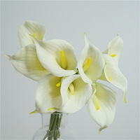 MTL007 Bunga Calla Lily PVC Artifisial Putih Realistis - Dekorasi Rumah/Meja Modern Buket Pernikahan Hari Valentine Tahun Baru