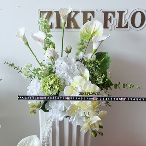 2025 New Arrival Floral Candle Green White Faux Flower Arrangement Artificial Flower Bouquet <strong>Table</strong> <strong>Centre</strong> <strong>Piece</strong> for Weddings - Product Image 4