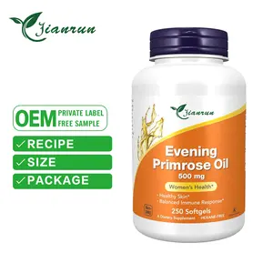 Evening Primrose Oil 500 Mg With Naturally Occurring GLA Gamma-Linolenic Acid Softgels Supplements