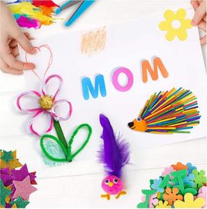 อุปกรณ์ศิลปะและงานฝีมือสำหรับเด็ก ชุดงานฝีมือ DIY วัสดุศิลปะพร้อมที่ทำความสะอาดท่อ กล่องงานฝีมือ ของเล่นสำหรับเด็กก่อนวัยเรียน ของเล่นสำหรับบ้าน ของขวัญ - Product Image 4