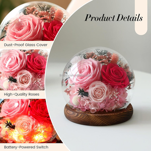 Adorno de Rosa Eterna Económico, Ideal para Regalos de Navidad, Regalos de Amistad y Damas de Honor, Decoración de Apartamentos, Día de la Madre - Product Image 2