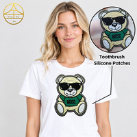 Patchs thermocollants en caoutchouc avec logo personnalisé, technologie 3D pour vêtements, motif brosse à dents