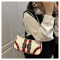 Sac bandoulière en PU pour femme, style rétro américain classique, tendance urbaine, pour tenue quotidienne, avec fermeture éclair, vente en gros