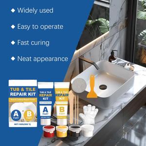 Kit <span class=keywords><strong>de</strong></span> Reparación <span class=keywords><strong>de</strong></span> Color para Grietas, Rayones y Agujeros en Fibra <span class=keywords><strong>de</strong></span> Vidrio, Porcelana, Piedra, Acrílico, Bañeras, Azulejos y Encimeras, con Pegamento AB - Product Image 6