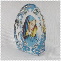 Cristal de la Vierge Marie en verre, cadeau de baptême chrétien MH-G0354