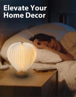Lampe de nuit de bureau LED RVB moderne Lampe de table sans fil rechargeable et écologique Lampe en papier pliante pour montgolfière Flexible DC
