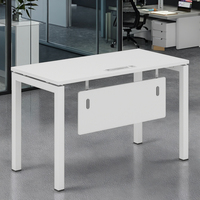 Bureau en bois de style minimaliste moderne Poste de travail durable pour le personnel et les panneaux administratifs Style bois