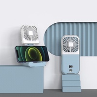 Ventiladores de Mano al por Mayor, Mini Ventiladores Recargables de Moda, Ventiladores con Banco de Energía, Ventiladores Portátiles para Colgar en el Cuello para Exteriores