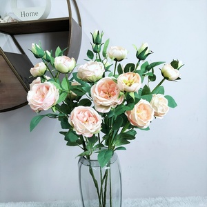 Rosa Artificial de Tela de Seda de Alta Calidad, Rosa Roja Artificial de 72 cm con 4 Cabezas para Decoración de Bodas, Centro de Mesa para el Hogar - Product Image 1