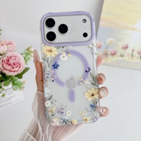 Coque de téléphone magnétique XP1000 à texture mate pour iPhone 17 Pro Max, motif floral, compatible avec Apple 16 Transparent 15 Pro, nouveau design floral