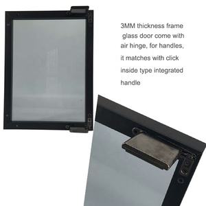 กรอบประตูตู้อลูมิเนียมสีดำทรงสี่เหลี่ยมแบบรีดขึ้นรูปพร้อมมือจับในตัวจาก Foshan Glass Front - Product Image 3