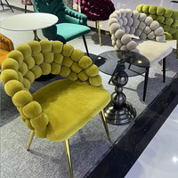 Fauteuil de salon de manucure en métal avec dossier, style décontracté et luxueux, pour usage domestique