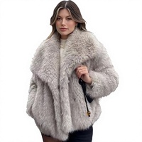 Pakaian Wanita Terlaris AliExpress ZA Cross-Border, Mantel Wol/Sutra Tebal Berbulu Lembut untuk Ibu Hamil, Kerah Lipat, Model Kasual, Musim Dingin, Terbaru