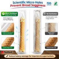 Sacs à pain micro-perforés en BOPP certifiés ROHS, sacs à baguettes pour supermarchés, fabricant agréé FDA