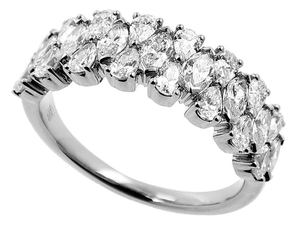 แหวนกลมคลาสสิก9K/14K/18K ทองคำขาว CVD หินหลายก้อนครบรอบแต่งงานวงแหวนเพชรสำหรับผู้หญิง - Product Image 2