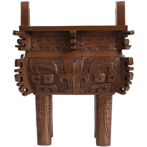 Adorno Cuadrado de Cobre Yu Fang Ding en Bronce Púrpura, Decoración Tradicional para el Hogar u Oficina, Regalo de Año Nuevo Chino para la Sala de Estar - Product Image 4