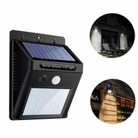 20 Lampes Solaires à LED avec Détecteur de Mouvement PIR, Éclairage Extérieur sans Fil Étanche, Alimenté par Énergie Solaire pour Jardin, Rue, Mur