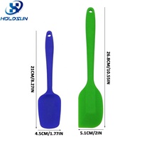 Ensemble de spatules en silicone flexible de qualité alimentaire, résistant à la chaleur, sans couture, 2 pièces, couleur personnalisée, pour la cuisine, la pâtisserie et la cuisson