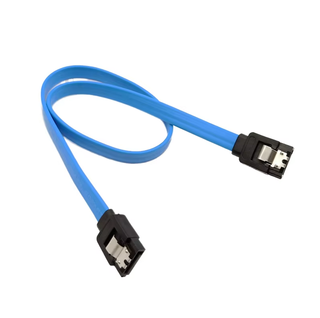 Professional SATA 3.0 Flat Data Cable 6Gb/s 7-Pin Locking Connector Braid Shielding PVC Industrial Grade for Hard Drive SSD