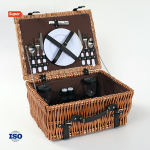 Hot Selling Brown Rattan Storage Box Cane Wicker Picnic Basket