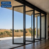 Portes pliantes extérieures modernes en aluminium étanches avec finition de surface pour maisons, hôtels et cours - Systèmes pliants