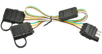 Adaptateur de remorque plat à 4 broches OEM Y-Splitter avec prise de harnais d'extension de remorque de 17.5 pouces 4 voies pour feu de hayon LED