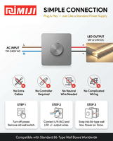 Contrôleur intégré tout-en-un mural 86 de type DC12V 24V pour bande LED, avec variateur intelligent et interrupteur d'alimentation
