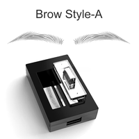Plantillas para Cejas de 4 Colores, Almohadilla de Impresión, Sellos para Cejas Resistentes al Agua y de Larga Duración para Belleza