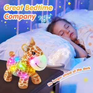 Hát âm nhạc sang trọng con hươu cao cổ Thú nhồi bông đồ chơi ánh sáng lên gối mềm đồ chơi sang trọng với đèn đêm phát sáng bán buôn - Product Image 5