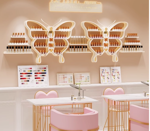 Giá để đồ trang trí móng tay hình con bướm bằng sắt rèn, treo tường, mạ vàng nano, để trưng bày sơn móng tay - Product Image 6