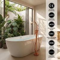 Robinet de baignoire mural contemporain en laiton sur mesure avec douchette et mitigeur chaud/froid pour projets hôteliers
