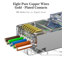 Fiche modulaire RJ45 en cuivre blindé Cat6 plaqué or mâle 8P8C extrémités connecteurs réseau UTP STP fils toronnés solides