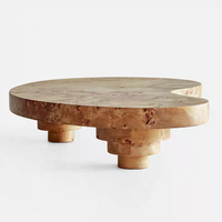 Table basse de salon en bois massif de couleur crème de style français, table de loisirs de balcon de style antique, design personnalisé