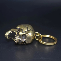 Gantungan Kunci Kepala Tengkorak Kuningan Gaya Punk Retro 3D Liontin Tengkorak Logam Gantungan Kunci Gotik Liontin Pesona Tas Unik Hadiah Dekorasi Halloween