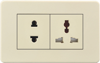 Interrupteur et prise standard américains blancs 220v, conception d'interrupteur de cuisinière, 1 gang, bouton poussoir intelligent, sans neutre, interrupteur mural avec indicateur