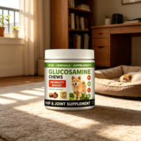 Friandises à mâcher pour chiens saveur poulet, Glucosamine Chondroïtine, OEM ODM, complément pour la mobilité articulaire, soulage les douleurs pour chiens actifs et âgés