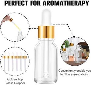 Botella con Gotero Transparente, Botella de Vidrio Ámbar Cuadrada para Gotas para los Ojos, 30 ml, Envase Cosmético para Suero - Product Image 6