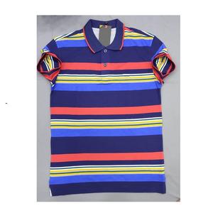 Recién llegado de fábrica, superventas, personalizado, 100% algodón, manga corta a rayas para camiseta Polo, tejido cómodo, 200 gramos, suave F - Product Image 1