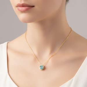 Collar de Cadena de Bambú con Doce Constelaciones, Colgante Hueco de Doble Cara con Circonita, Regalo para Mujer, Certificado CE - Product Image 2