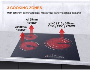 เตาเซรามิกแบบกระจกไวโตรเซรามิกขนาด 60 ซม. พร้อมหัวเตาสามหัว - Product Image 3