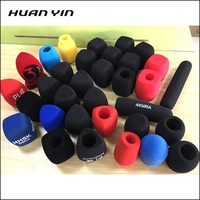 Bonnette en Mousse pour Microphone avec Logo Personnalisé, Pare-vent en Éponge pour Microphones d'Interview Portables