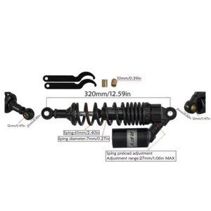 โช้คอัพอากาศ12.5 320มม. สำหรับ ATV Quad <span class=keywords><strong>CB250</strong></span>ฮอนด้า CT70 DT100 CX500ยามาฮ่า XJ600 SR500 TY175ฮอนด้า GB400TT 1985-1992ด้านหลัง - Product Image 2