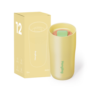 <span class=keywords><strong>Tazze</strong></span> Termiche per Caffè Hong Ling in Acciaio Inox 18/8, 12oz, Doppia Parete Isolata, Coperchio con Pulsante a 360 Gradi - Product Image 1